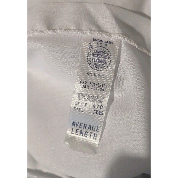 Vintage 60s White Emb Cotton Blend Fabric Full Slip Dress Sz 36 Scalloped Hem - Picture 6 of 6